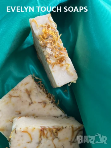 натурален сапун Слънце и Невен – ръчно направен сапун със сухо козе мляко и куркума, снимка 6 - Козметика за тяло - 51104701