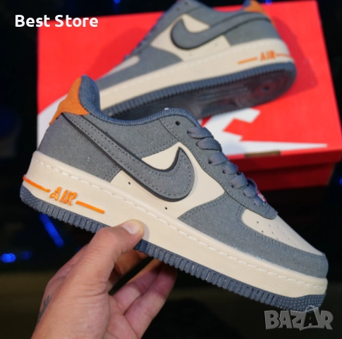 Nike Air Force 1 Дамски Маратонки Сиво и Оранжево 36-40 Номер , снимка 3 - Маратонки - 52735948