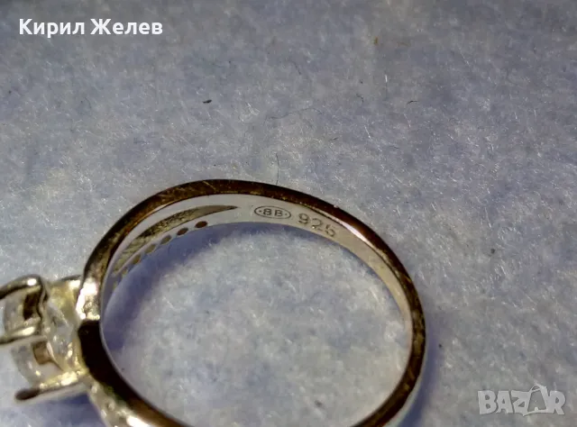 МАРКОВ ДИЗАЙНЕРСКИ СКЪПОЦЕНЕН ГОДЕЖЕН СРЕБЪРЕН ПРЪСТЕН РОДИРАНО СРЕБРО 925 с ИСКРЯЩИ ЦИРКОНИ 27105, снимка 8 - Пръстени - 50416523