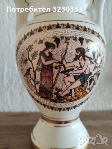 Порцеланова ваза 24 карата Гърция нова, снимка 3 - Антикварни и старинни предмети - 42842649