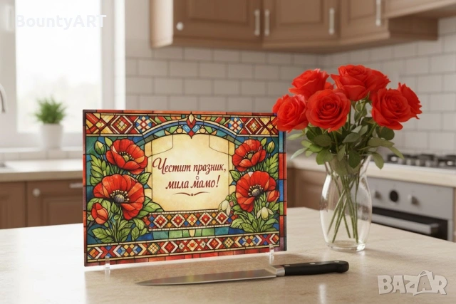 Персонализирана стъклена дъска Подарък за Цветница, Великден, Рожден ден, Имен ден, снимка 5 - Подаръци за имен ден - 54001680