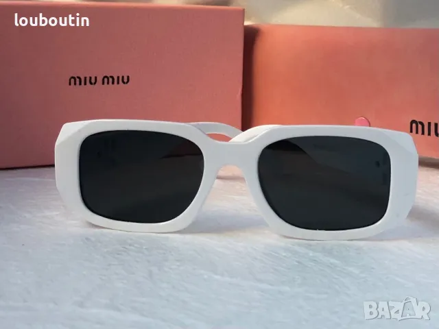Miu 2024 дамски слънчеви очила правоъгълни 2 цвят бели черни, снимка 11 - Слънчеви и диоптрични очила - 47773788