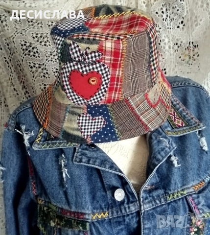 Шапка пачуърк ръчна изработка, снимка 5 - Шапки - 52877014