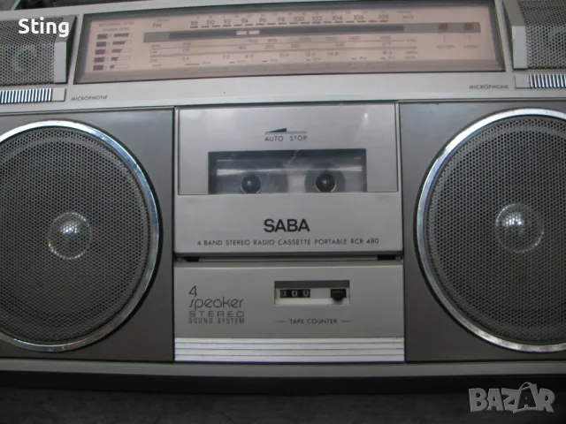 SABA RCR 480 BOOMBOX Радиокасетофон Як от 70те, снимка 3 - Радиокасетофони, транзистори - 50417541