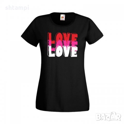 Дамска тениска Свети Валентин LOVE LOVE LOVE 1, снимка 4 - Тениски - 35648178