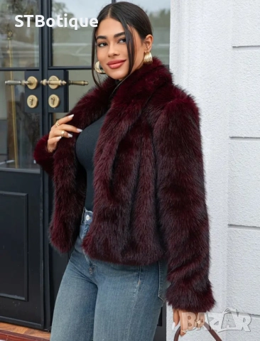 Дамско Уютно Яке от Изкуствен Косъм – STBoutique, снимка 3 - Якета - 51935354