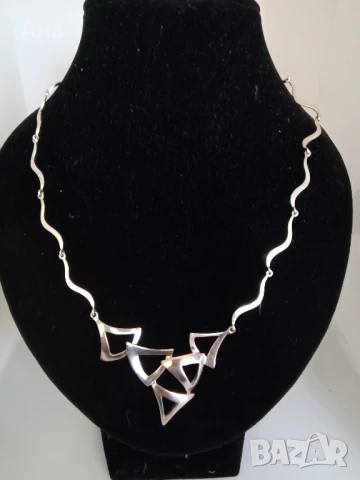 Красиво сребърно маркирано колие , снимка 1
