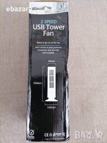 Вентилатор кула USB, снимка 4 - Вентилатори - 38172978