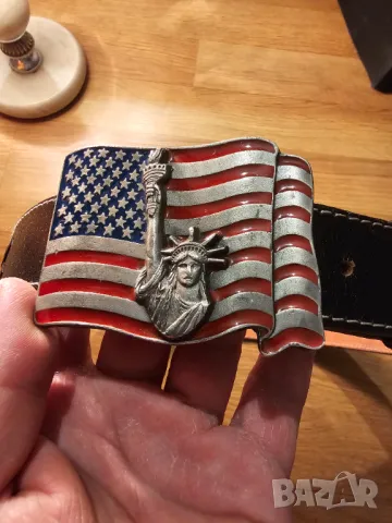 мъжки колан, рокерски колан, мото колан, колан за мотор, американски колан със статуята на свободата