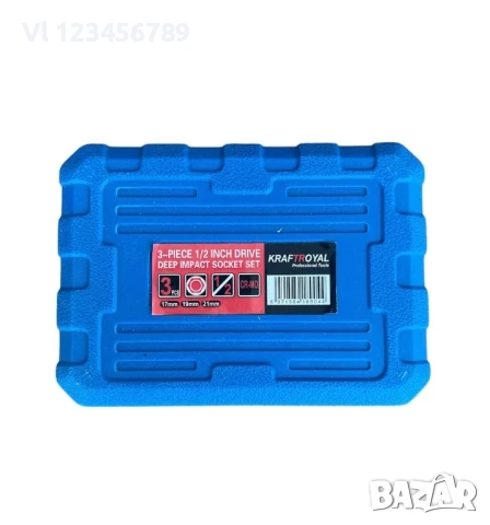 Комплект ударни вложки 3бр 1/2 CR-MO 17 мм, 19 мм, 21 мм, снимка 2 - Аксесоари и консумативи - 52271238