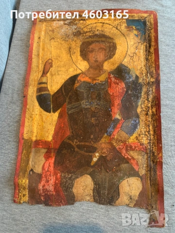 стара икона  Свети Георги Победоносец, снимка 2 - Икони - 53938553