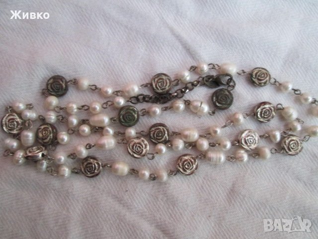 LBVYR френско колие от естествени перли., снимка 2 - Колиета, медальони, синджири - 32028264