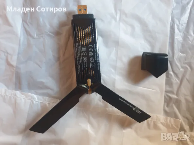 Wi-Fi 6 USB адаптер ASUS USB-AX56, снимка 1 - Мрежови адаптери - 47454899