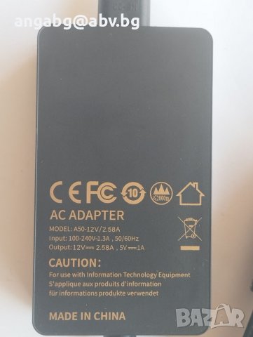 Ac Adapter A50-12V/2.58A, снимка 1