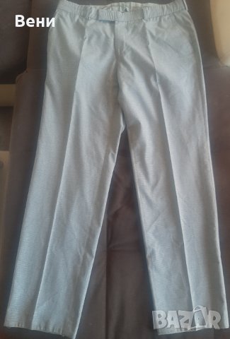 Сив мъжки панталон с ръбове 52 размер, снимка 1 - Панталони - 38359826