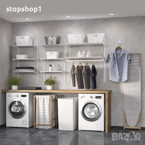 Emuca - Скоби за рафтове за стенна релса с един слот бели, 270 мм, комплект от 20 броя