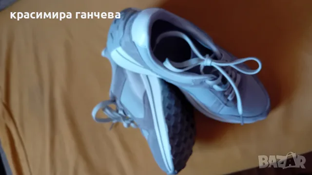 продавам дамски, сиви сникърси, естествена кожа и естествен велур, 39номер, снимка 3 - Маратонки - 55776619