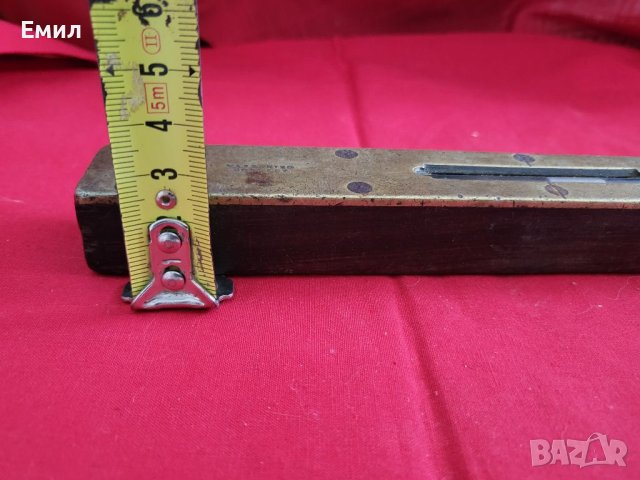 Антикварен нивелир дърво и бронз 1, снимка 5 - Колекции - 40303053