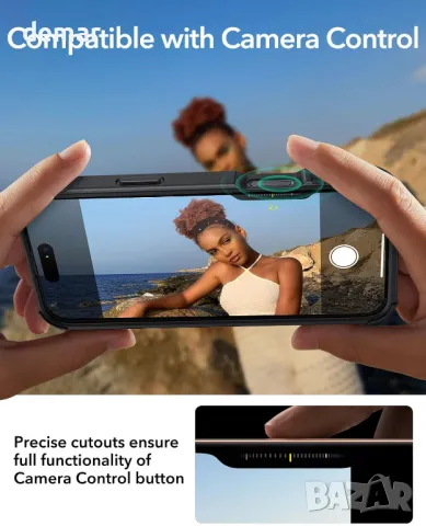 Калъф ESR за iPhone 16 Pro Max със стойка, съвместим с аксесоари MagSafe, серия Cyber, черен, снимка 5 - Калъфи, кейсове - 47449081