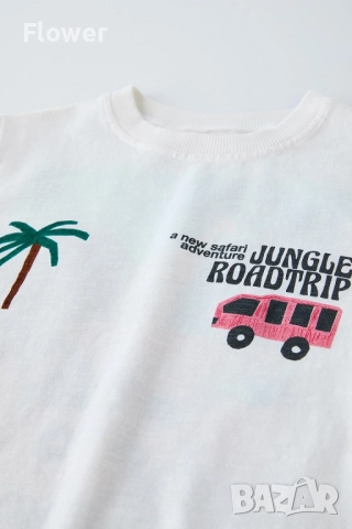 Нова Детска бяла блуза ZARA с къс ръкав размер 98, снимка 3 - Детски тениски и потници - 52947587