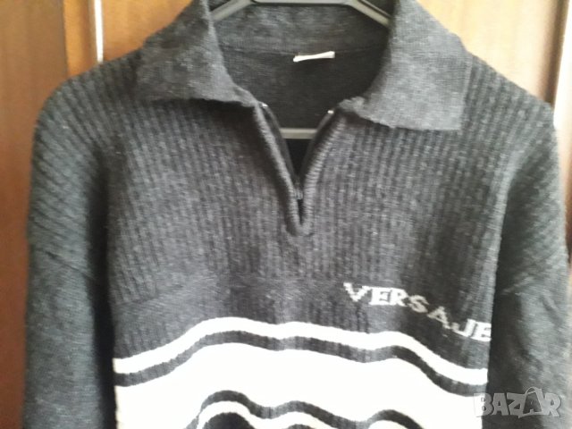 Мъжка блуза черно и бяло с яка и цип нова, снимка 3 - Блузи - 29968012