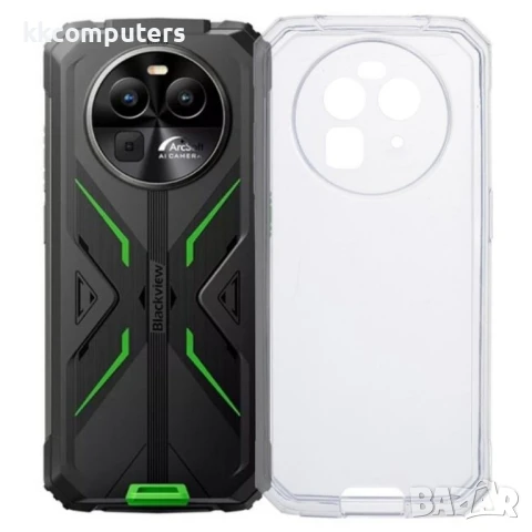 Гъвкав TPU Калъф + Скрийн Протектор за Blackview BV8100 – Прозрачен / Черен, снимка 2 - Калъфи, кейсове - 50857740