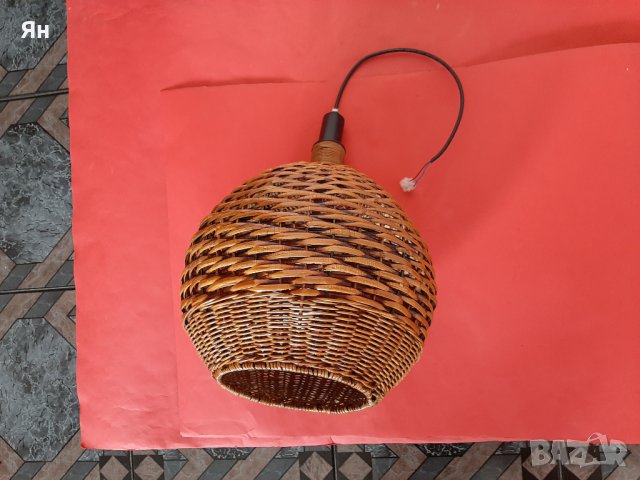 Плетена Висяща Лампа Полюлей с Лед крушка, снимка 3 - Лампи за таван - 44278283