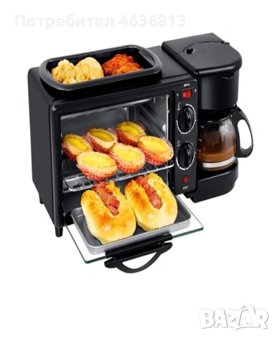 Многофункционална печка 3в1 с тостер и кафемашина, снимка 2 - Печки, фурни - 53025443
