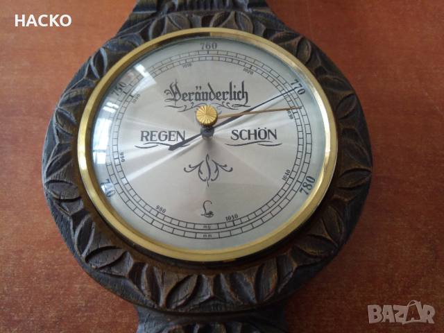 Метеорологична Станция от Махагон ТЕРМОМЕТЪР,БАРОМЕТЪР и ХИДРОМЕТЪР Внос от Нидерландия, снимка 3 - Други - 54088969