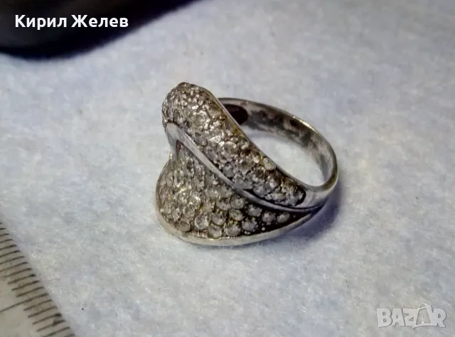 РАЗКОШЕН СКЪПОЦЕНЕН СРЕБЪРЕН ПРЪСТЕН СРЕБРО 925 ОБСИПАН с ИСКРЯЩИ ЮВЕЛИРНО ФАСЕТИРАНИ ЦИРКОНИ 41780, снимка 3 - Пръстени - 49886391