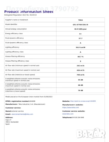аспиратор чисто нов Тека, снимка 9 - Абсорбатори - 56293433