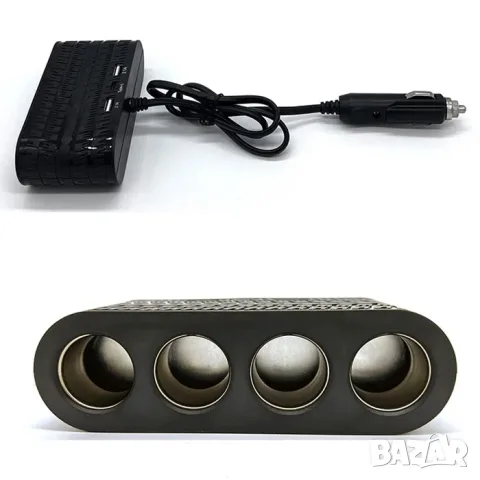 Разклонител за запалка с 4 гнезда 2 USB и Type-C порт 50 см, снимка 3 - Аксесоари и консумативи - 55863035