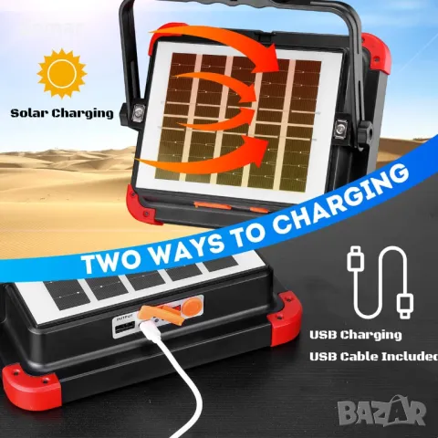 Многофункционална преносима LED работна лампа 100W, снимка 3 - Лед осветление - 49822308