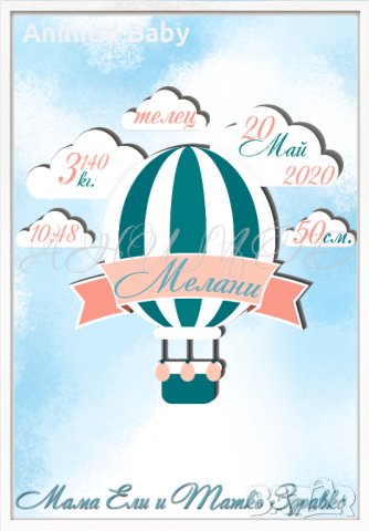 Рамка за бебе / визитка / снимка , персонализиран подарък за новородено, снимка 8 - Мебели за детската стая - 34295215