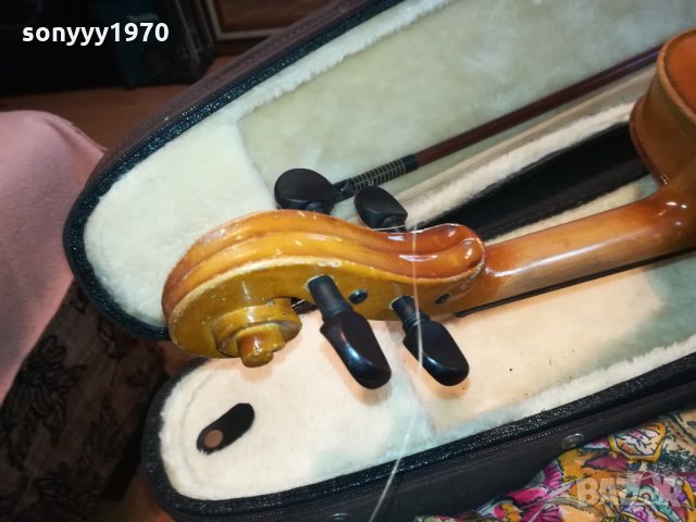 цигулка с лък и куфар-внос англия 0102221909, снимка 11 - Струнни инструменти - 35638839