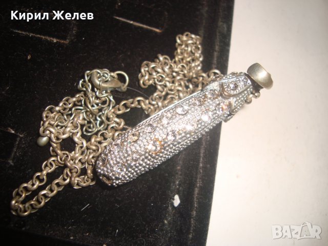 СРЕБРИСТО ОРИГИНАЛНО АРТ КОЛИЕ МЕДАЛЬОН с ВГРАДЕНИ ПЕРЛИЧКИ и КРИСТАЛИ 16565, снимка 15 - Колиета, медальони, синджири - 30711712
