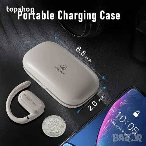 ZIPFORCE безжични слушалки с отворено ухо, Bluetooth 5.3, IPX6, жълти, снимка 7 - Безжични слушалки - 50355292