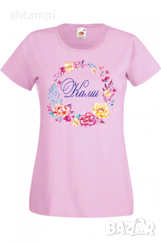 Дамска тениска Ками венец Имен ден Подарък,Изненада,Празник,Цветница, снимка 4 - Тениски - 36442135