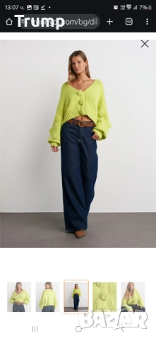 Красива, мека и топла жилетка, 3D цветя, цвят лайм, снимка 4 - Жилетки - 52242069