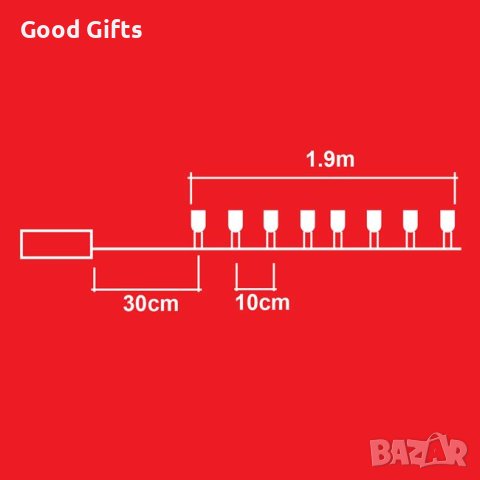 Коледни лампички Дядо Коледа, 2.20м, Топло бяло, снимка 3 - Лед осветление - 42744372