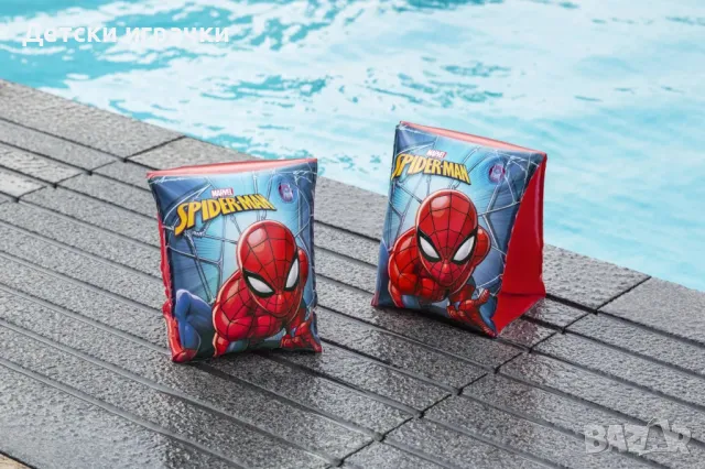 Надуваеми раменки Спайдармен Bestway, 23х15 см, за деца 3-6 г., червени, Spiderman 