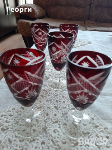 кристални чаши Винтидж колекция, снимка 4 - Чаши - 35563469