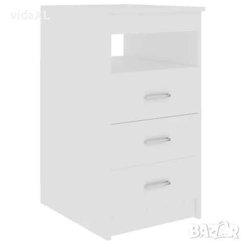 vidaXL Шкаф с чекмеджета, бял, 40x50x76 см, инженерна дървесина