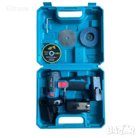 Мини ъглошлайф KraftRoyal 24V 6Ah с безчетков мотор и 2 батерии за бързо и прецизно рязане, снимка 5 - Други инструменти - 53338213