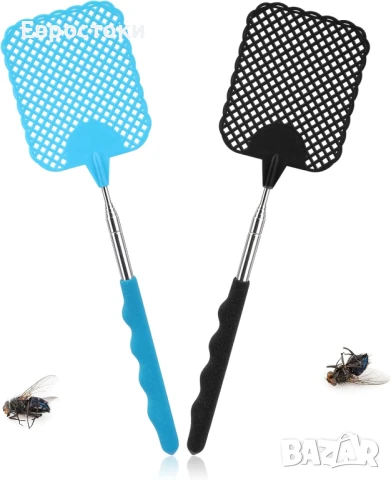 Мухобойка TAKUZA, комплект от 2 броя, разтегателна, с вградена стъргалка за комари, за отблъскване