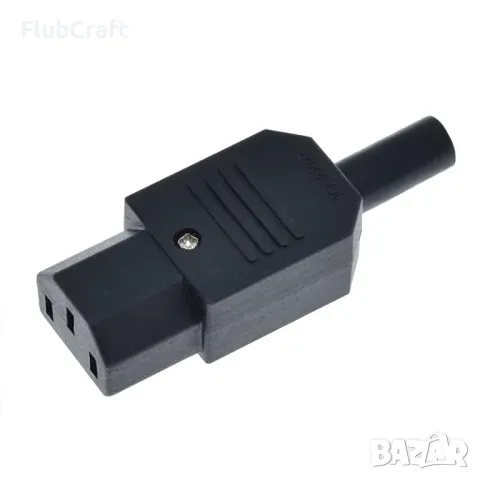 Захранващ мрежов конектор AC, C13, 10A, женски, снимка 1