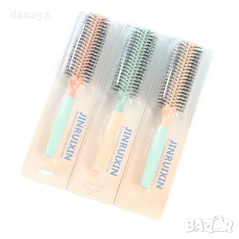 5921 Кръгла четка за коса в нежни цветове, 22см, снимка 2 - Продукти за коса - 50400241