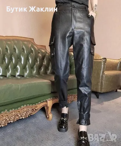 Кожен карго панталон, снимка 1