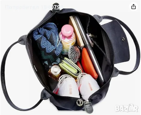 Longchamp – нова, с етикети, черна, L, снимка 17 - Чанти - 55798274