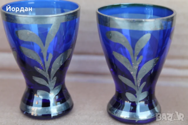 Стъклени чаши със сребърна украса, снимка 3 - Чаши - 51107959